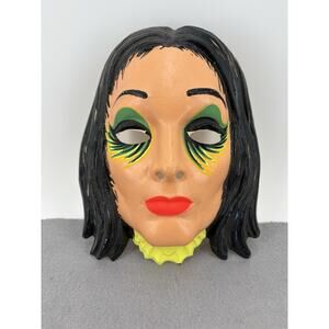 1965 Morticia Addams Family Halloween Face Mask Carolyn Jones Ben Cooper VTG